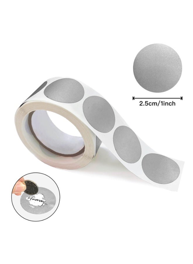 Peachjoy 300pcs Scratch Off Stickers, 2.5cm Round Circle Scratch Off Labels Self Adhesive for Lottery Tickets DIY, Raffle Card Creating (Silver) - Image 1